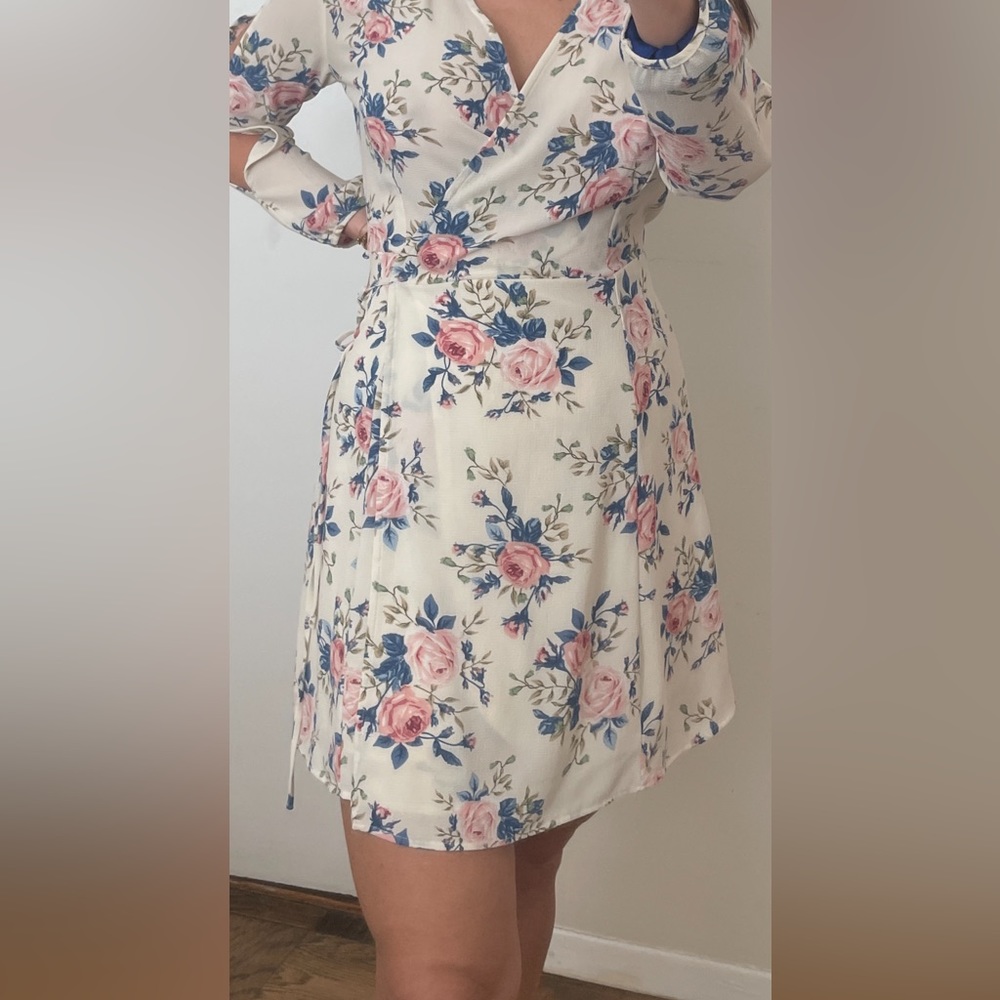 Design Lab floral wrap dress Small